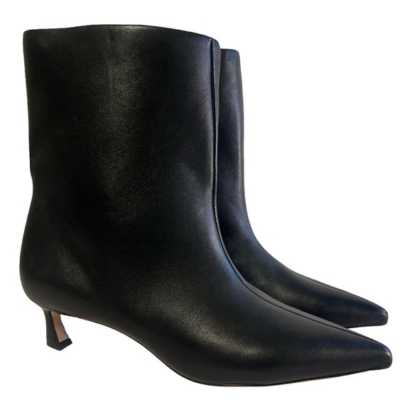 NWOB $140 Leather-Soled Jennifer Sumko Creme Leather Mid-Calf Kitten Heel Boots - Picture 8 of 11